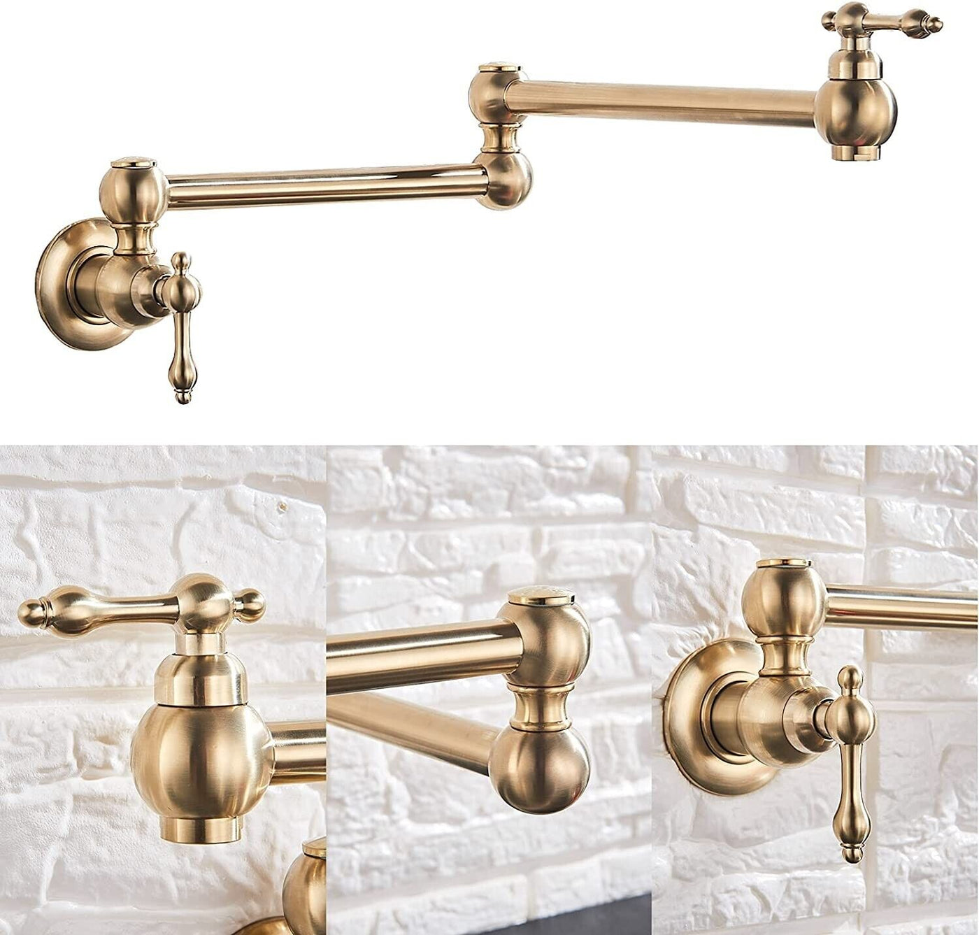 Pot Filler Kitchen Faucet Brushed Gold