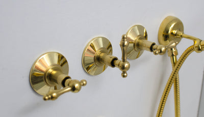 Unlacquered Brass Shower  Rain Shower Set