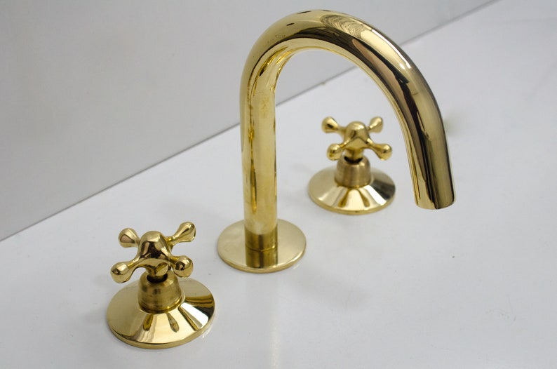 3 Hole Widespread Brass Bathroom Faucet