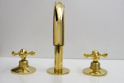 3 Hole Widespread Brass Bathroom Faucet