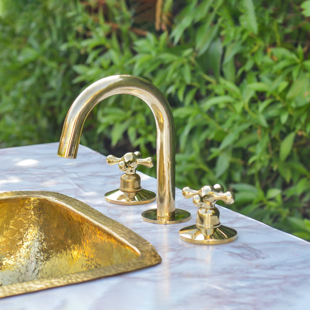 3 Hole Widespread Brass Bathroom Faucet